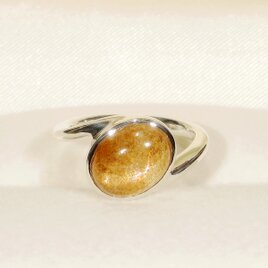 3.45ctサンストーンとSV925の指輪（リングサイズ：12.5号、サイズ変更可、天然石、ふくりん、ロジウムメッキ）