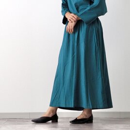 着丈が選べる、四枚はぎ起毛コットンフレアスカート/ピーコックグリーン