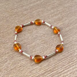 ビーズブレスレット No.106アクアマリン シルバー925 ヴィンテージビーズ ビーズブレスレット No.106 アクアマリン シルバー925