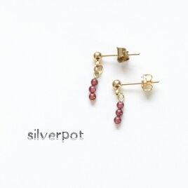 GS86【１月の誕生石　ガーネット】極小【プチ】スタッドピアス（パーツ変更可能）
