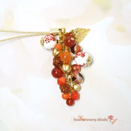 マルモ◆一点物✧カーネリアン×MOP×水晶 トリプレットストーンピアス マルモ◇一点物✧カーネリアン×MOP×水晶 トリプレットストーン