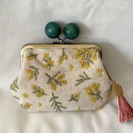 ミナペルホネンハンドメイド　親子がま口長財布　ゆり □リバティ×ミナペルホネンの親子がま口長財布・スリーピング