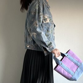 TOTE BAG -bicolor-(S) / lilac × celestblue