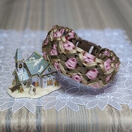 「「Iさまオーダー品」優しくもゴージャスな色合いのバックルタイプの首輪　中型～大型犬用　