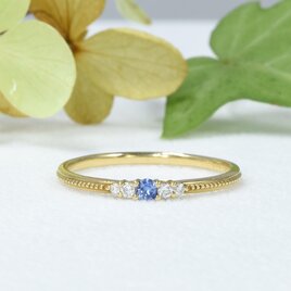 K18 パパラチアサファイア【鑑別書付き】 ×ダイヤモンド