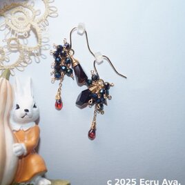 *いちご泥棒*ウィリアムモリスの生地のイメージのピアス