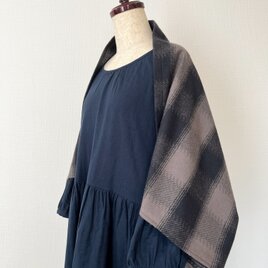 【送料無料】３way◎さっと羽織って◎あったかバッファローチェックの万能ボレロ＊スヌード・ストール・ひざ掛け・マフラー