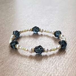 ビーズブレスレット No.123 ヴィンテージビーズ ガーネット