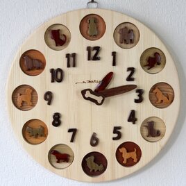 犬時計　30cm大型　＊受注製作（1週間）