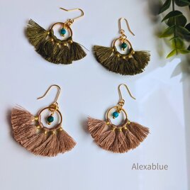 ガーネット透かしピアス 天然石ピアス ピアスフック変更可能