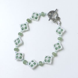 ひし形モチーフのブレスレット・ペールミント・382-2