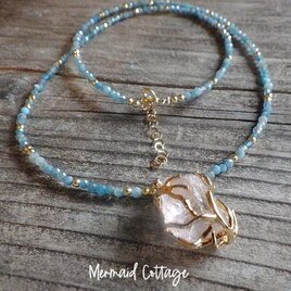 Sea Rose Amulet 海薔薇のお守り ローズクォーツとアパタイトのネックレス