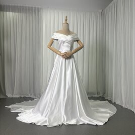 高品質！カラードレス 赤 ベアトップ トレーン ビスチェドレス