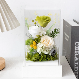 プリザーブドフラワー アレンジメント この瞬間 ドライフラワー 薔薇 ローズ 花 結婚祝い 記念日 誕生日 玄関に飾る