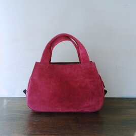 ☆一点物　ブラックフライデーセール☆ あおり手提げバッグ ピッグスエード ワイン