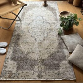 103×138 レアカラー 紫オーバーダイ ボタニカル柄 トルコ