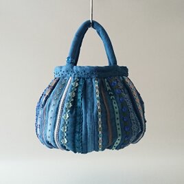 ribbon denim maru bag [blue]