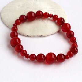 チェリーカルセドニー グラデーション　ブレスレット 2