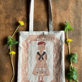 柿渋染めバッグ　パン好き女子a