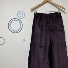 毎日に役立つ大人服　シンプルキュロットスカート　コーデュロイ　コットン　こっくりワイン