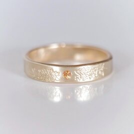 ゴールデンサファイア 金木犀 キンモクセイ フラットリング 14kgf ピンキーリング対応 10月11月 誕生石 ご褒美 ギフト