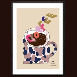 ラフにコーヒー 送料無料  イラスト A4〜A0 ポスター アートポスター アート/sei検索新着順 3792