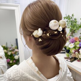 成人式 卒業式 結婚式 髪飾り オーガンジーリボン ドライフラワー