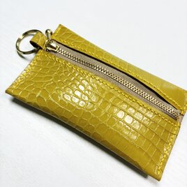 (受注作成)キーケース　クロコ型　黄色