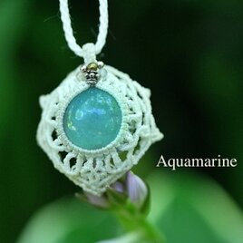 大粒☆ファセットカット☆ブルートパーズ マクラメネックレス966