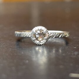 ブラウンダイヤモンド 0.21ct ローズカット medallion シルバーSV925リング