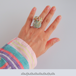 『花瓶』羊毛画の指輪