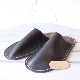 レザースリッパ  Lサイズ イタリアンシュリンクレザー ハンドメイド 10277