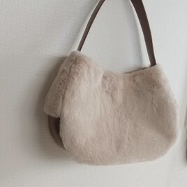 エコファーxフェイクレザーワンショルダーバッグ