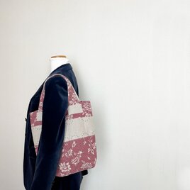 リネン・アンティークフラワープリント・トート