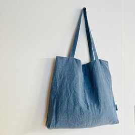 天日干しリネントートbag  L  ブルーグレー