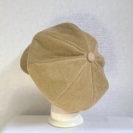 魅せる帽子☆リバーシブルが嬉しい♪大きめクラウンのコーデュロイキャスケット～キャメル