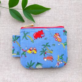 ＊ミニポーチ＊マグカップ（冒険譚）＊ファスナー１０cm＊東欧ヴィンテージ生地使用＊