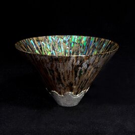 硝子胎螺鈿酒盃【銀渓】