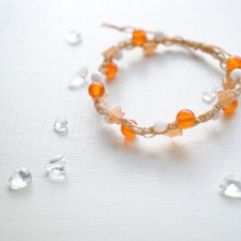 カーネリアンとアベンチュリンのお星さまブレスレット