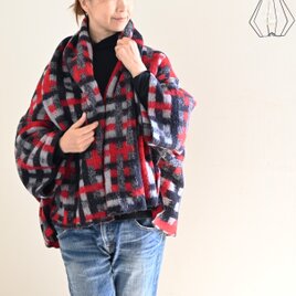 ふわふわ♪ぬくぬく♪なショールタイプカーディガン：レッド系