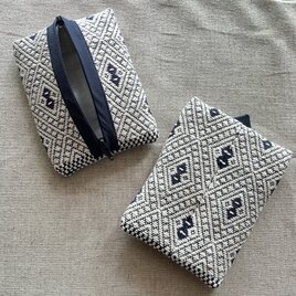 古作こぎん風ポーチ（東こぎんver.）