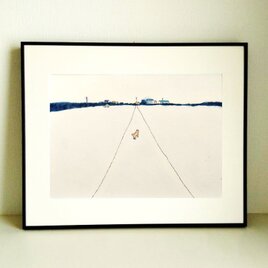 一点物｜風景画｜原画「家に帰る」※額縁入り（太子サイズ）