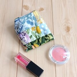 ウィリアムモリス　パッチワークのバネ口ポーチ　ミニポーチ　8cm口金　435