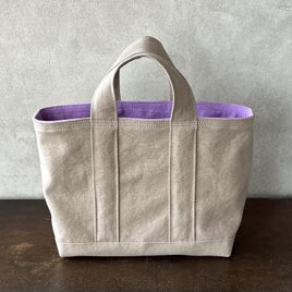 TOTE BAG -bicolor- (M) / mushroom × lilac