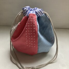 コロンとした巾着袋　pink