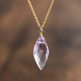 ✨2月誕生石✨ ピンクアメジスト＜ダイヤカット＞のネックレス（K14GF）