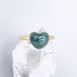 天然翡翠シルバーリング1.38ct｜15号☆ミャンマーカチン産の原石から