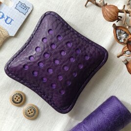 イタリア革のピンクッション／針山／紫