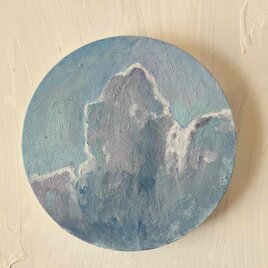 原画・18㎝角「夏雲と田んぼ道 1」油彩・アートパネル・S0 | iichi