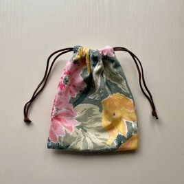 花柄のきんちゃく袋